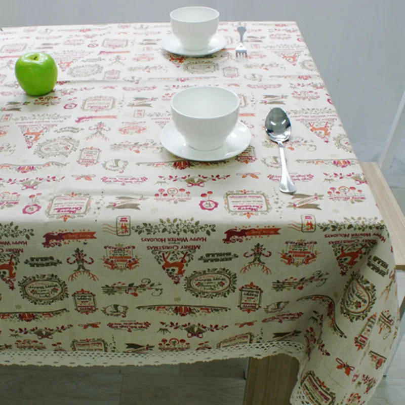 Скатерть с рисунком праздничная скатерть кружевными краями домашний чехол для