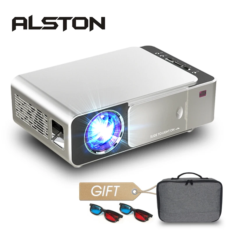 ALSTON T6 HD проектор 3500 люмен HDMI USB 1080p Портативный кинопроектор с таинственным