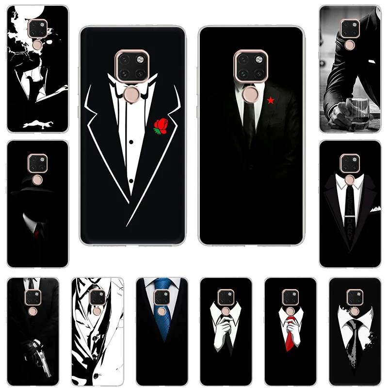 Мягкий силиконовый чехол для телефона Dark Suit загадочный джентльмен Huawei Mate30 Mate20 Pro