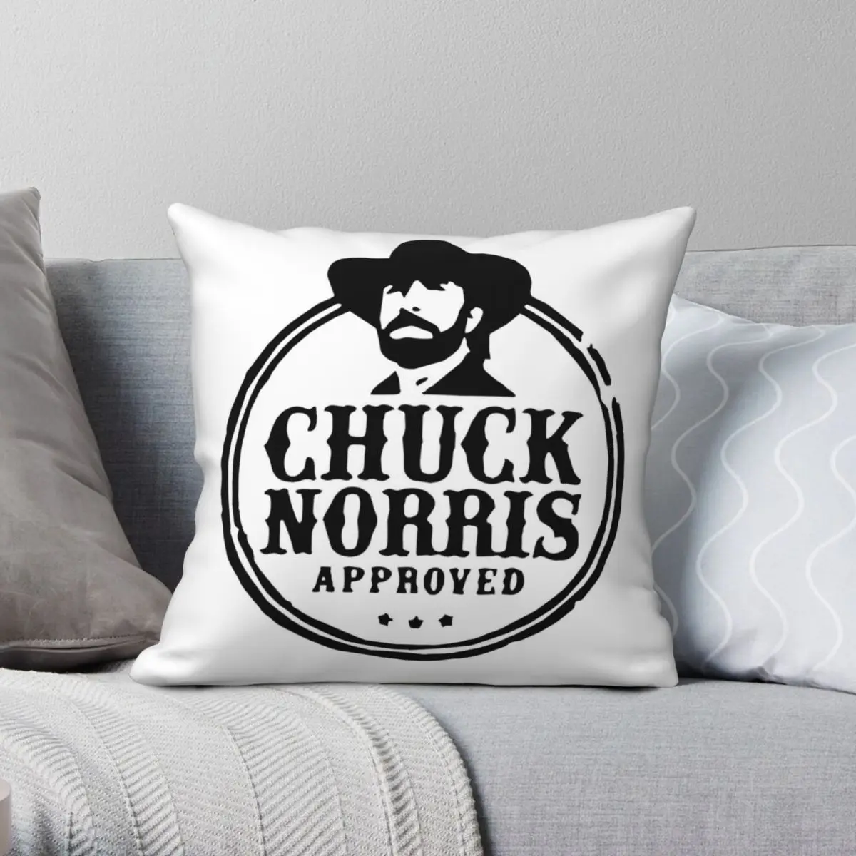 

CHUCK NORRIS Pillowcase Polyester Linen Velvet Printed Zip Decor Pillow Case Home Cushion Cover 18"