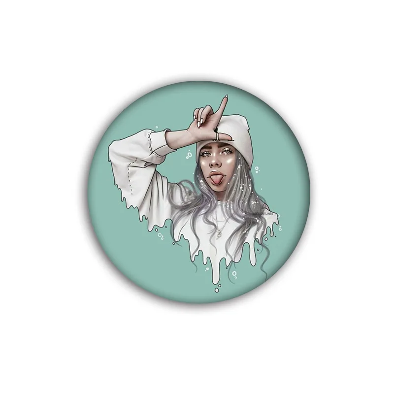 Billie Eilish 3D принт хип-хоп певица значки броши одежда сделай сам нагрудные булавки