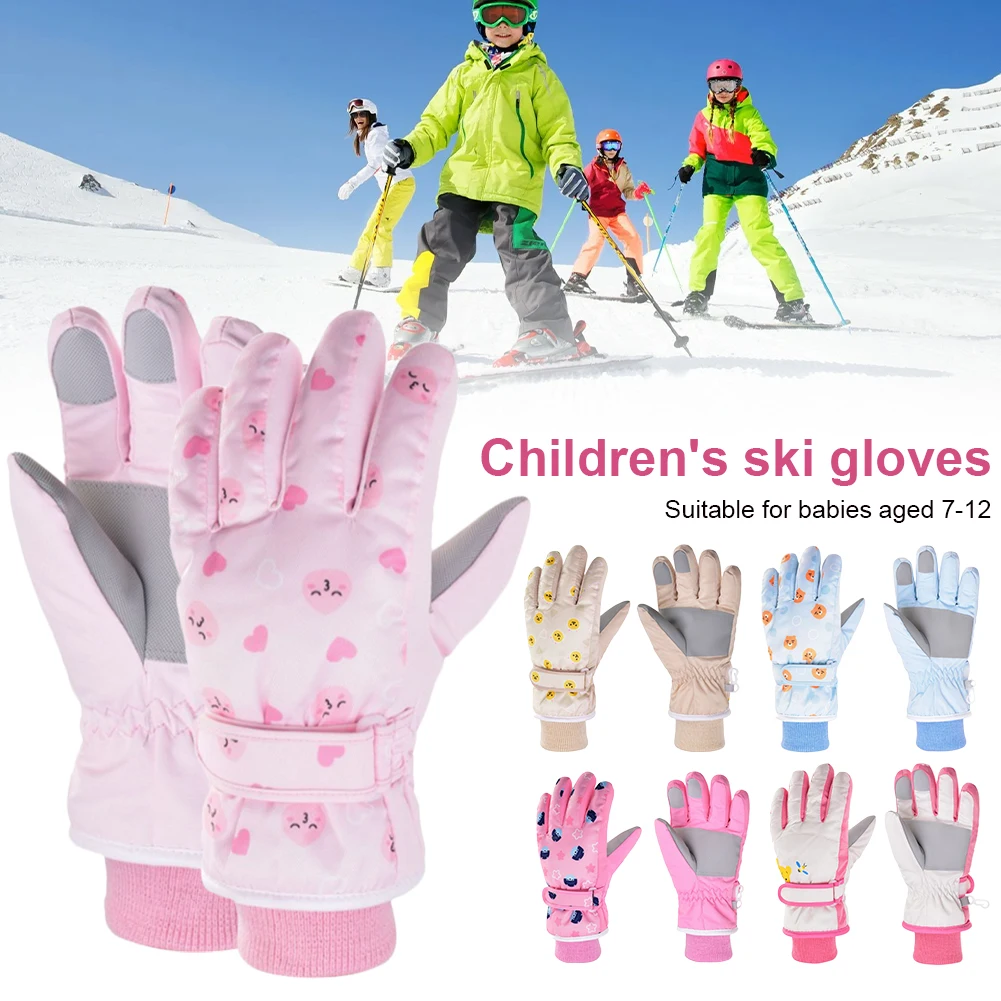 

Children Ski Gloves Winter Warm Snowboarding Gloves Windproof Thermal Lining Waterproof Sports Riding Gloves For Boys Girls