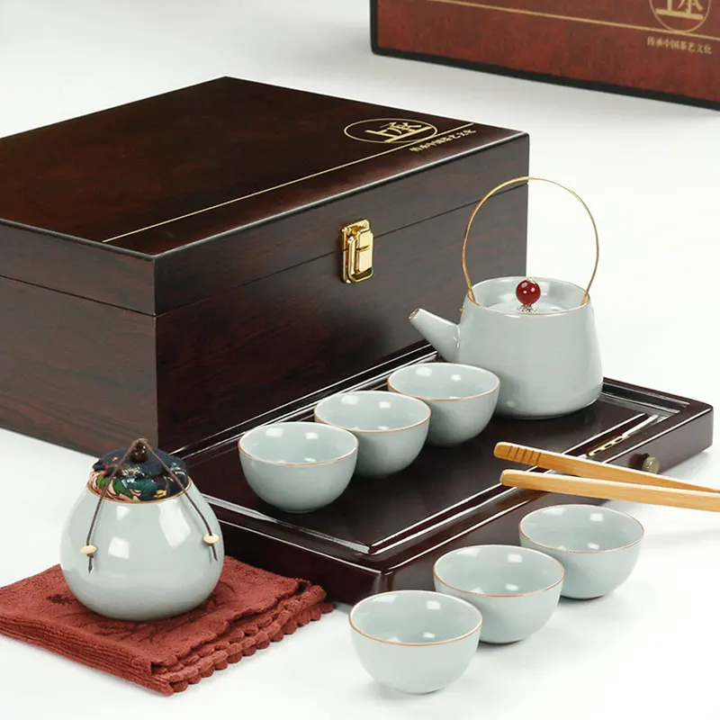 

Tray Tea Set with Case Ceramic Teaware Chinese Tea Pot and Cup Set Travel Tea Ceremony Tea Pot and Cup Set Teaware Sets