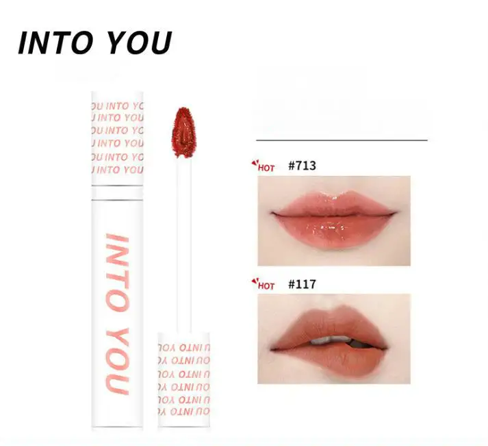 

INTO YOU Brand Lip Glaze Velvet Air Matter Mirror Surface Lip Tint Liquid Lipstick Lipgloss Mud Long-Lasting Women Makeup