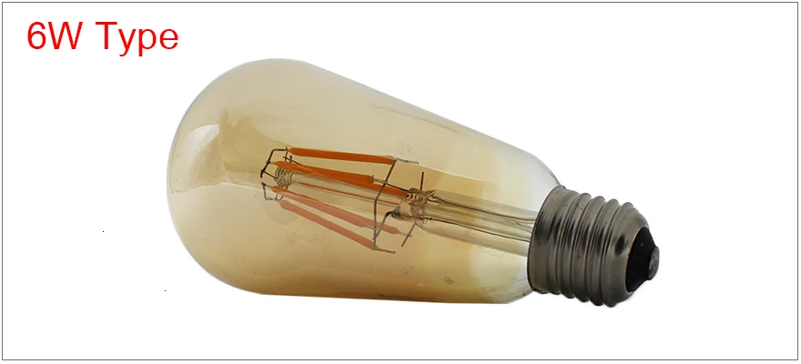Светодиодный IARY затемнения ретро Edison янтарного ST64 E27 светодиодный нити лампа в форме пузыря 2200K 110/220 В античный подвесной Винтаж ST 64 светодиодный 4 Вт/6 Вт/8 Вт