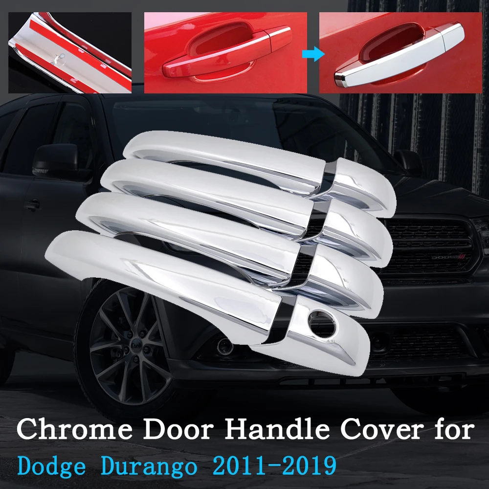 Хромированная накладка на дверную ручку автомобиля для Dodge Durango MK3 2011 ~ 2019 2012 2013 2014