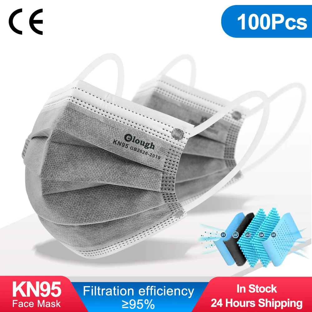 

Маски Fpp2 KN95, 10-100 шт., сертифицированные маски, 5 слоев, CE FFP2, одноразовые маски для лица с угольным фильтром, KN 95, маски FPP2 FFP2mask