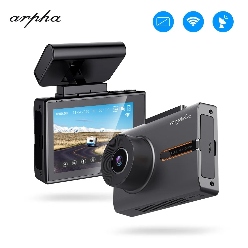 Автомобильный видеорегистратор Arpha W02 с сенсорным экраном 1080p OLED управление