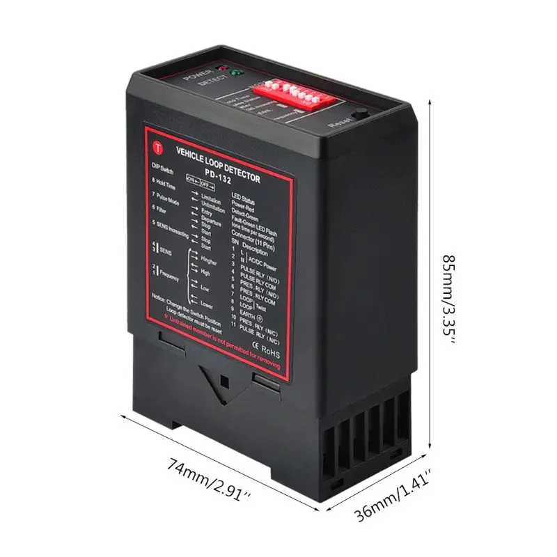 

PD132 Single Channel Inductive Vehicle Loop Detector for Car Parking Lot Vehicle Loop Detector ENGLISH VERSION