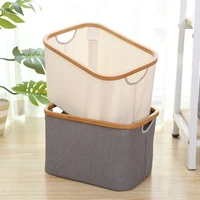Household Laundry Basket Waterproof Foldable With Handle Large Bamboo + Oxford cloth Dirty Clothes/Toys/Debris Organizer Bag