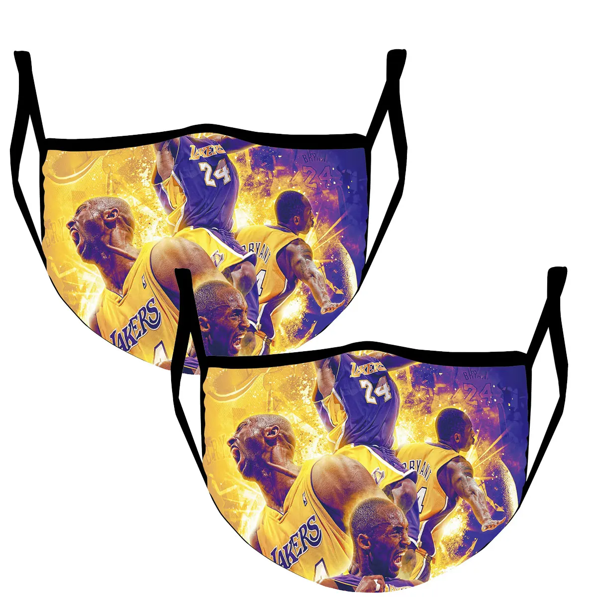 

2PCS/Lot Kobe Bean Bryant Face Mask Reusable Anti Pollution Face Shield Wind Proof Mouth Cover Breathable Mask