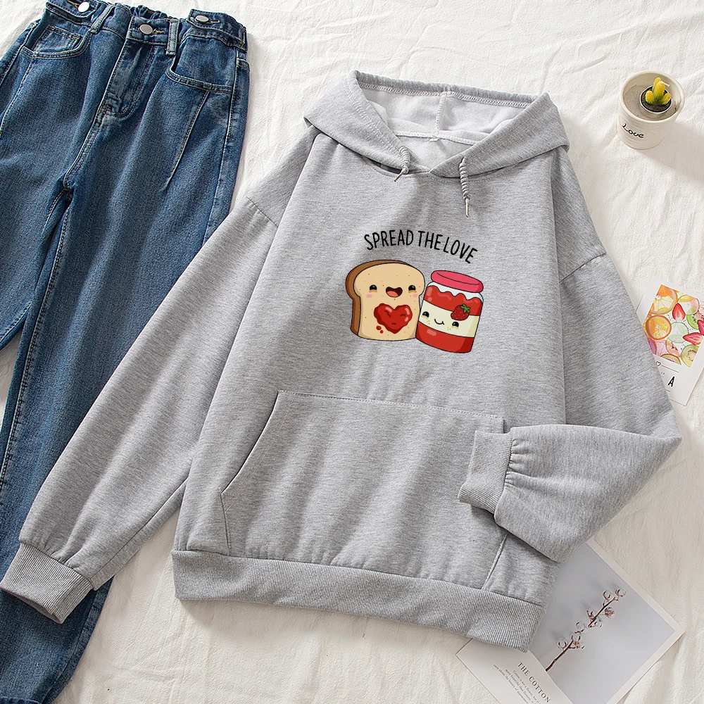 

Свитшот женский оверсайз, милые худи в Корейском стиле, Милый хлопковый джемпер с капюшоном и длинным рукавом