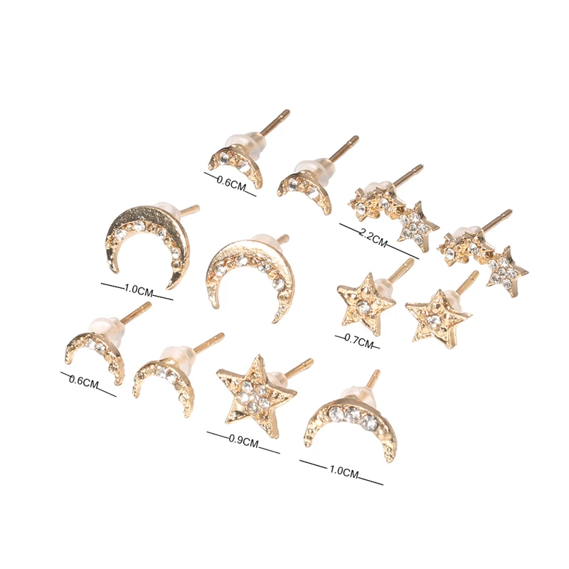 Серьги гвоздики женские с кристаллами 6 цветов|Серьги-гвоздики| |