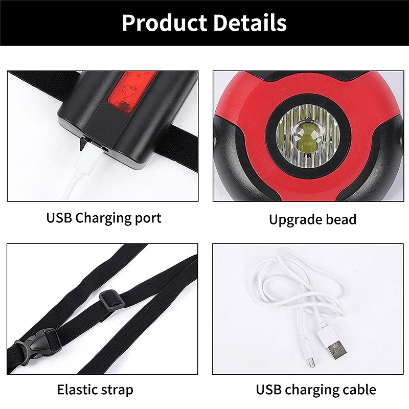 WEST для бега и езды на велосипеде светильник 2200 мАч USB зарядка ночное Предупреждение передний нагрудный Светильник Велоспорт Рыбалка Туризм Кемпинг лампа велосипедный светильник