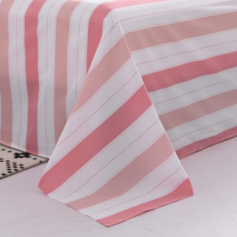 Комплект постельного белья с принтом фламинго в полоску пододеяльник листьями