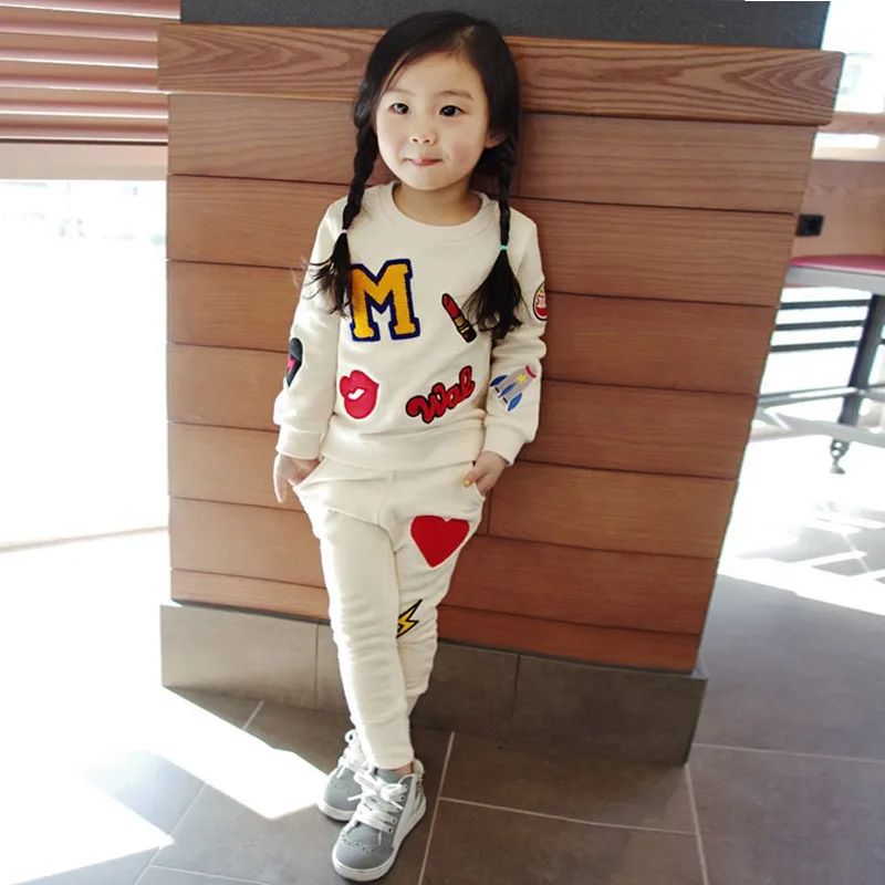 Спортивный костюм для девочек 2 шт. с героями мультфильмов | Детская одежда и