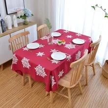 Christmas Red Embroidered Snowflake Tablecloth Cotton Linen Table Cover Table Runner New Year Home Decor 2022 Xmas Table Cloth (3)