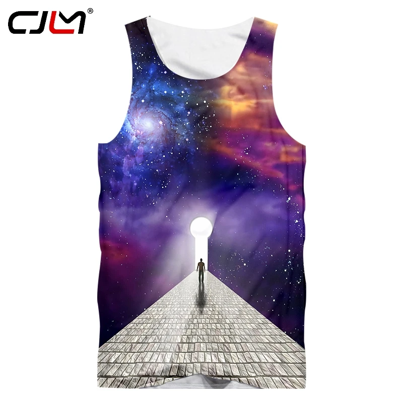 

CJLM Fashion Man Tank Top 3D Starry Sky Road Funny Streetwear Mens Whole Body Printing Oversized Tracksuit
