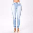 Однотонные обтягивающие женские джинсы с высокой талией, винтажные джинсовые брюки размера плюс, брюки пуш-ап, облегающие узкие брюки-карандаш