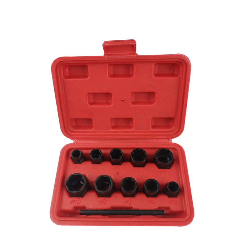 

Nut Extractor Metric High Hardness Wear And Tear Nut Removal Tool Repair Kit Home Kit Tool 11PC/Set