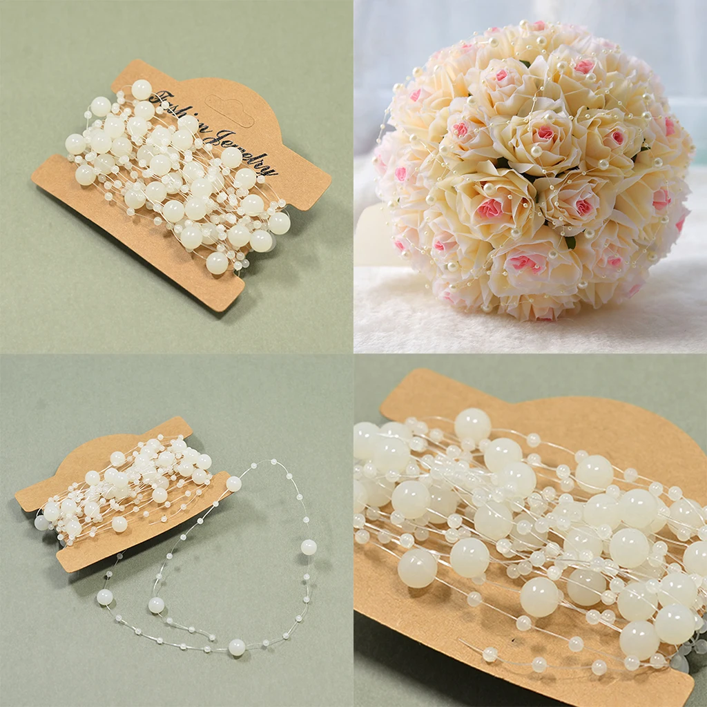 

Prettyia 10m Pure Bead Chain for DIY Wedding Backdrop, Bridal Bouquet, Dress