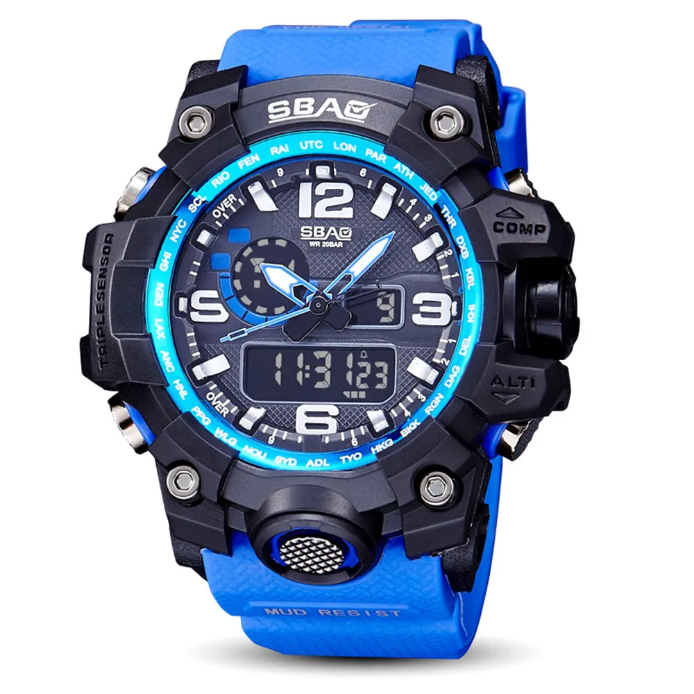 

SBAO Digital Watch Fashion Sport Watch Men Digital Electronic Watches TPU LED Wristwatches relogio digital