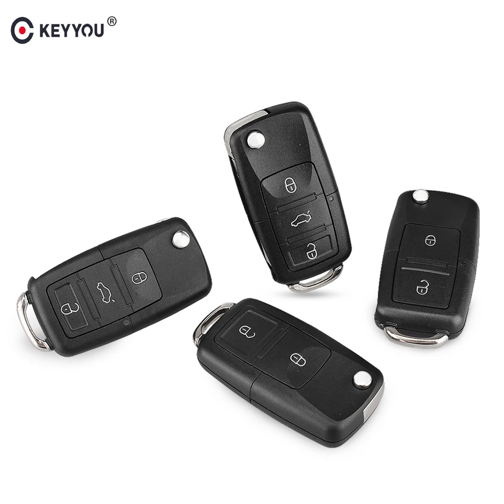 Складной чехол KEYYOU для автомобильного ключа 10 шт./лот 2/3 кнопок Чехол VW Volkswagen Jetta