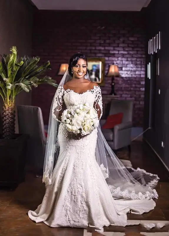 

Свадебные платья с длинным рукавом, в африканском стиле