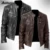 Мужская модная кожаная куртка, облегающая куртка из искусственной кожи с воротником-стойкой, Мужская мотоциклетная куртка с защитой от ветра и лацканами, мужские куртки с Диагональной молнией, 5XL, 2021 - изображение