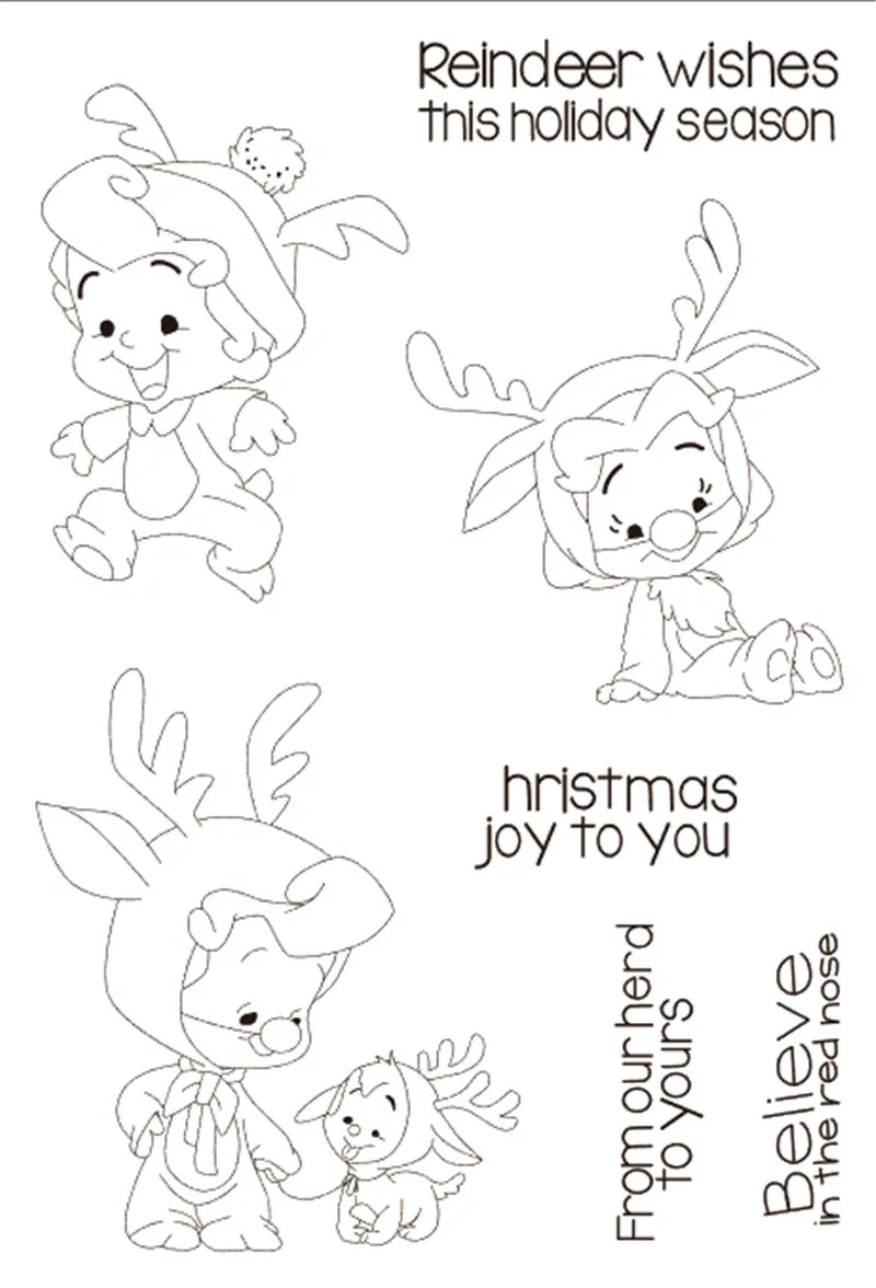 Прозрачный силиконовый штамп для маленьких мальчиков печать скрапбукинга