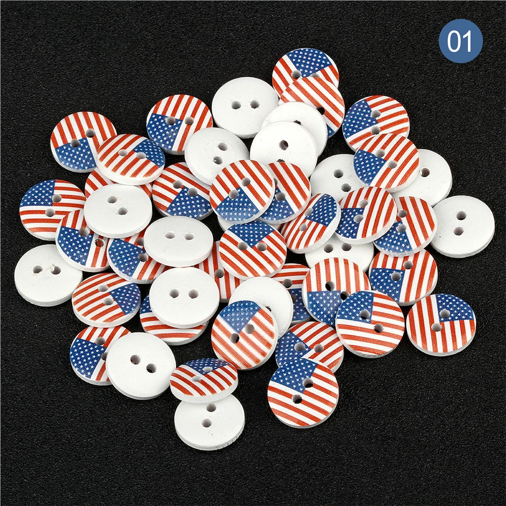 500 шт США/Канада/Бразилия национальный флаг деревянная кнопка для одежды Вязание