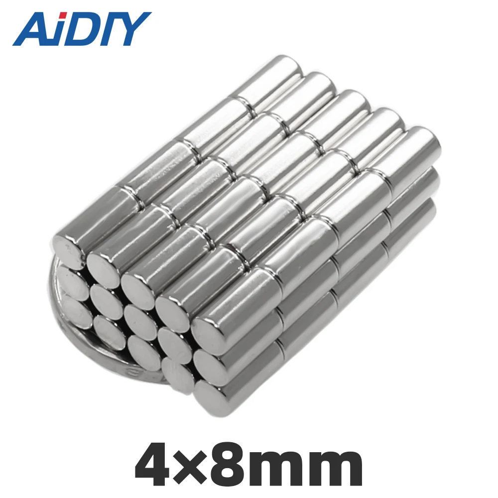 AIDIY 30/50/100 шт. 4x8 мм круглые дисковидной неодимовые магниты N35 NdFeB супер мощный 4*8