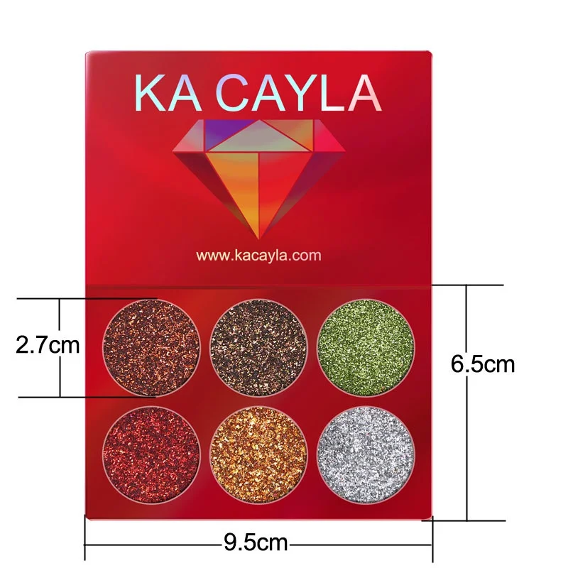 6 Colors Glitter Eyeshadow Makeup Pallete Matte Eye shadow Palette Shimmer and Shine Diamond Powder Pigment Cosmetics |