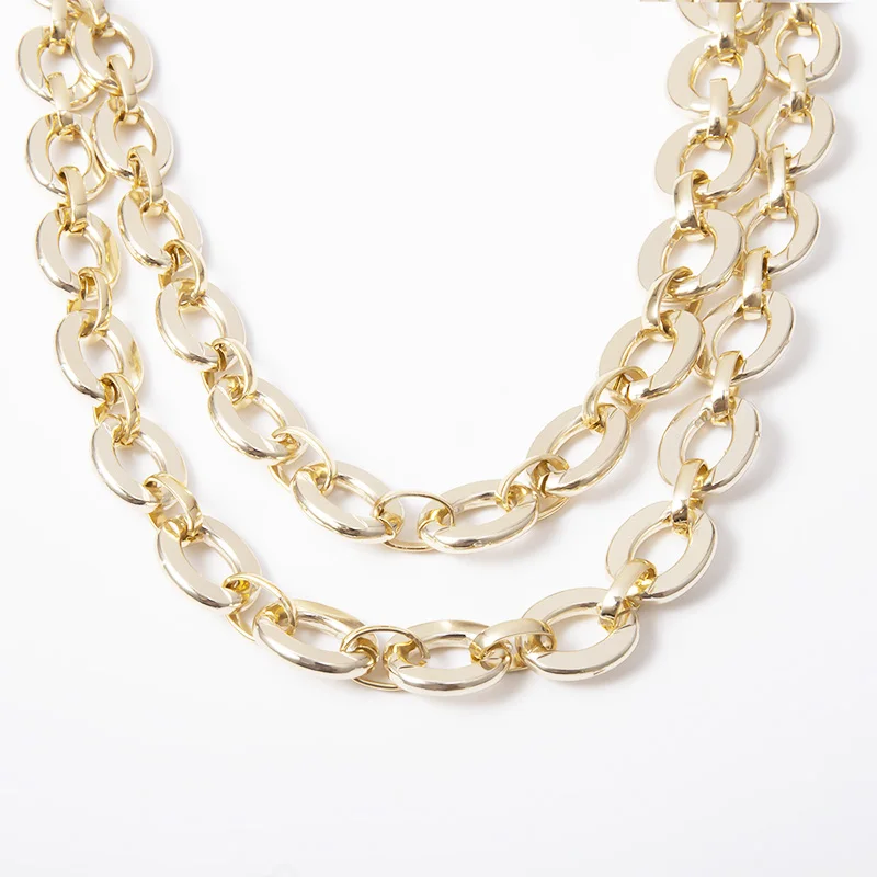 Женская цепочка из сплава однослойная полая золотого цвета роскошный стиль