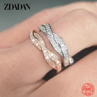 zdadan 925 silver twist stackable rings for women wedding jewelry gifts