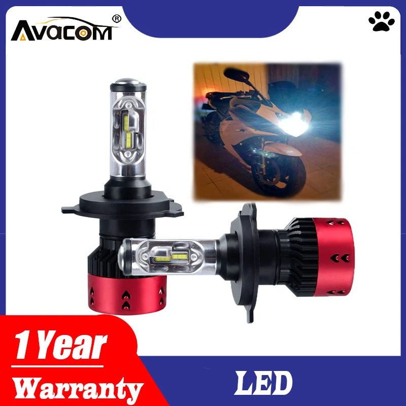 Avacom 2 шт. LED H4 HS1 Высокая Низкая мото фара для мотоцикла 12 В 6500 К 70 Вт 16000Lm зэс чип
