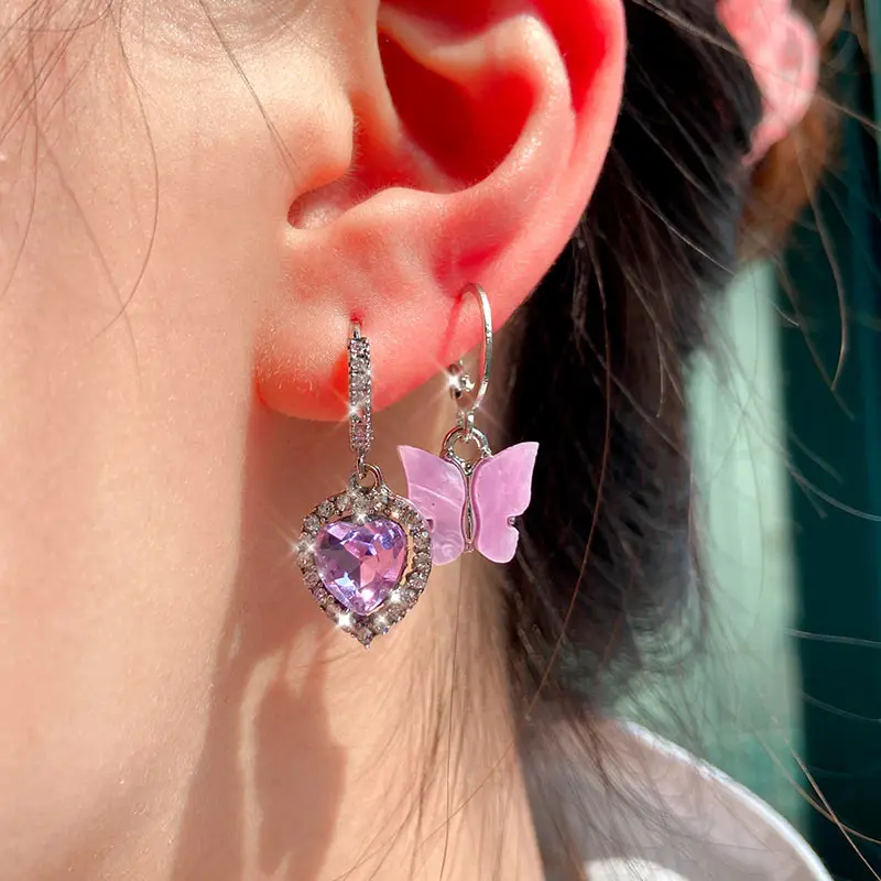 Женские серьги-подвески JUST FEEL Charm из смолы и акрила серебристого цвета с