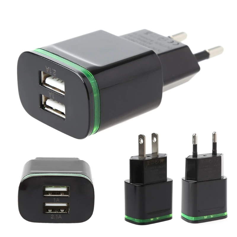 Светодиодная лампа с двойным USB зарядным устройством штепсельная вилка EU US 5 в 2A 2