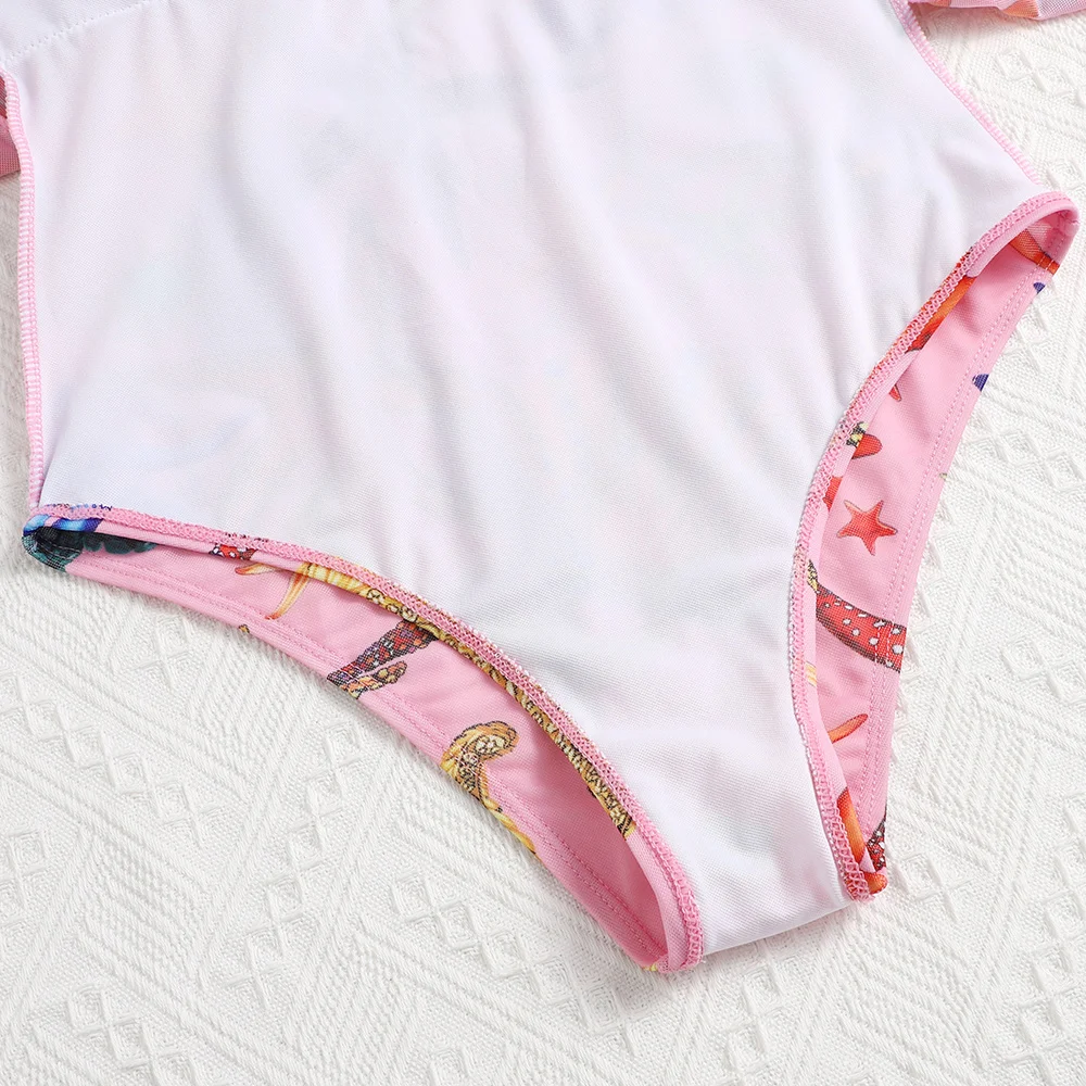 

2021 New Graffiti One Piece Swimsuit Backless Cross Sexy Bikini Women Push Up Swimsuit Beach Summer Girl Swimsuit