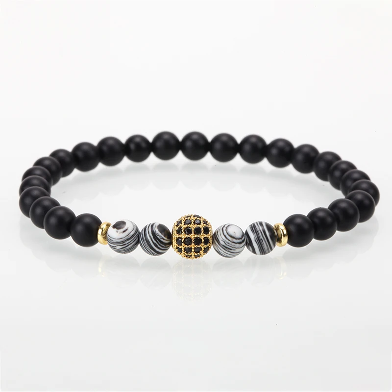 Матовые бусины браслеты мужские аксессуары Cz натуральный камень очаровательный