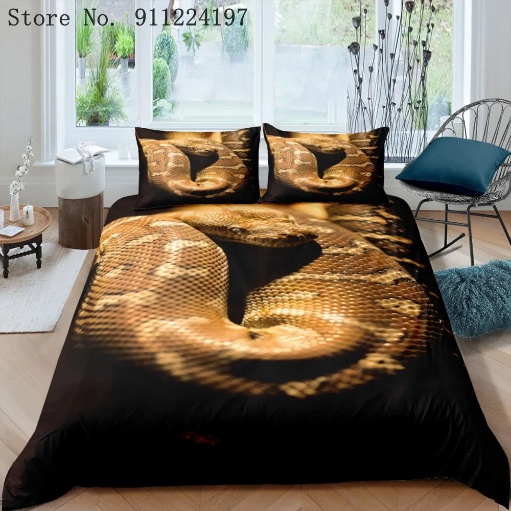 Snake Duvet Cover Set For Adult Bedding 3d Animal Pattern 2/3pcs Quilt Single Double Queen King Size Home Textiles | Дом и сад