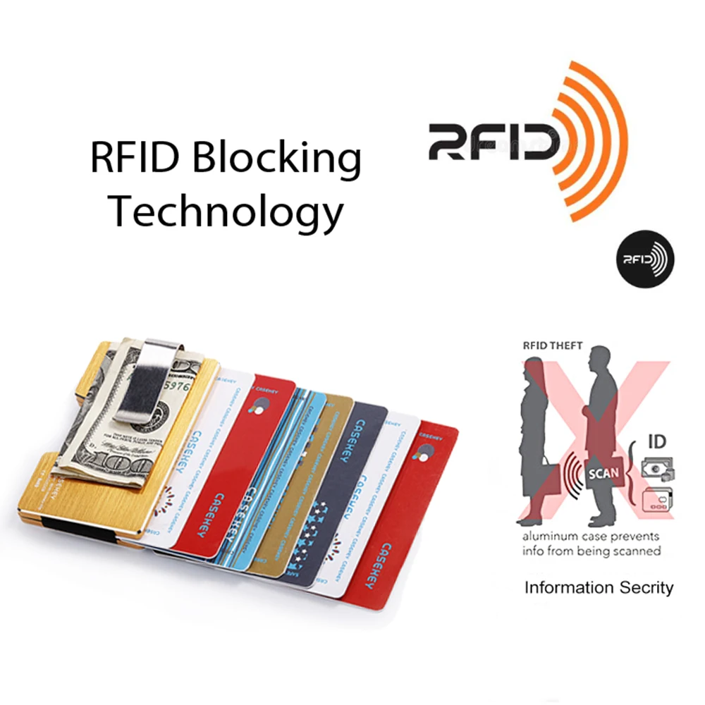 Кошелек Casekey высокого качества с золотым зажимом для денег мужчин блокировкой