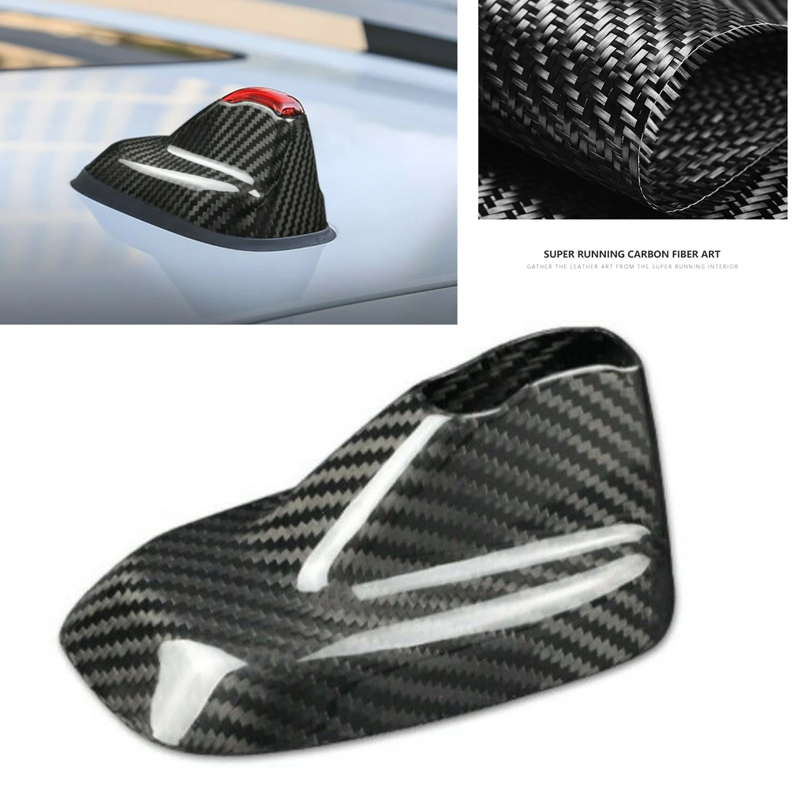 

For Mini Cooper F54 F60 2018-2021 Carbon Fiber Car Roof Shark Fin Antenna Aerial Cover Trim Exterior Dome Antennae Cap Shell Kit