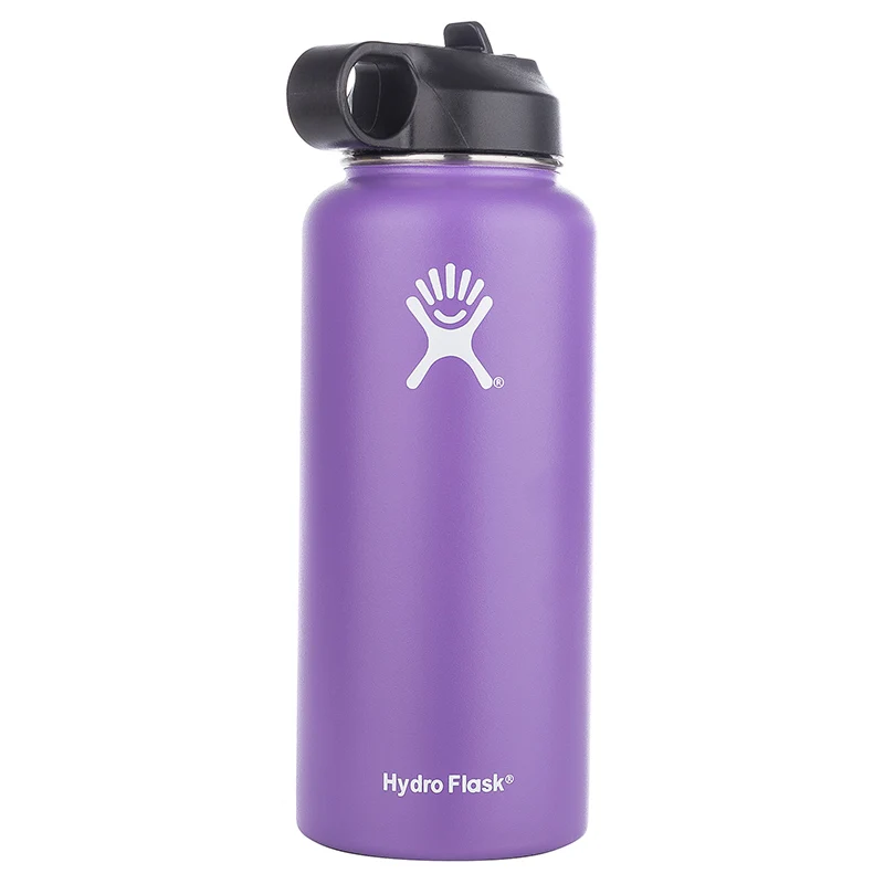 purple 12 Вт/18/32/40 oz Нержавеющая сталь бутылка для воды гидро термос бутылка для воды с вакуумной изоляцией из нержавеющей стали с широким горлышком путешествия Портативный Термальность бутылка - Цвет: purple