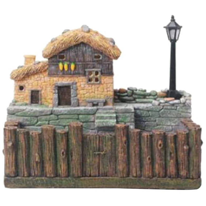 

Садовый цветочный горшок, искусственный, миниатюрный домик из полимерной глины, мини-ландшафтное украшение (горшок с соломенным цветком)