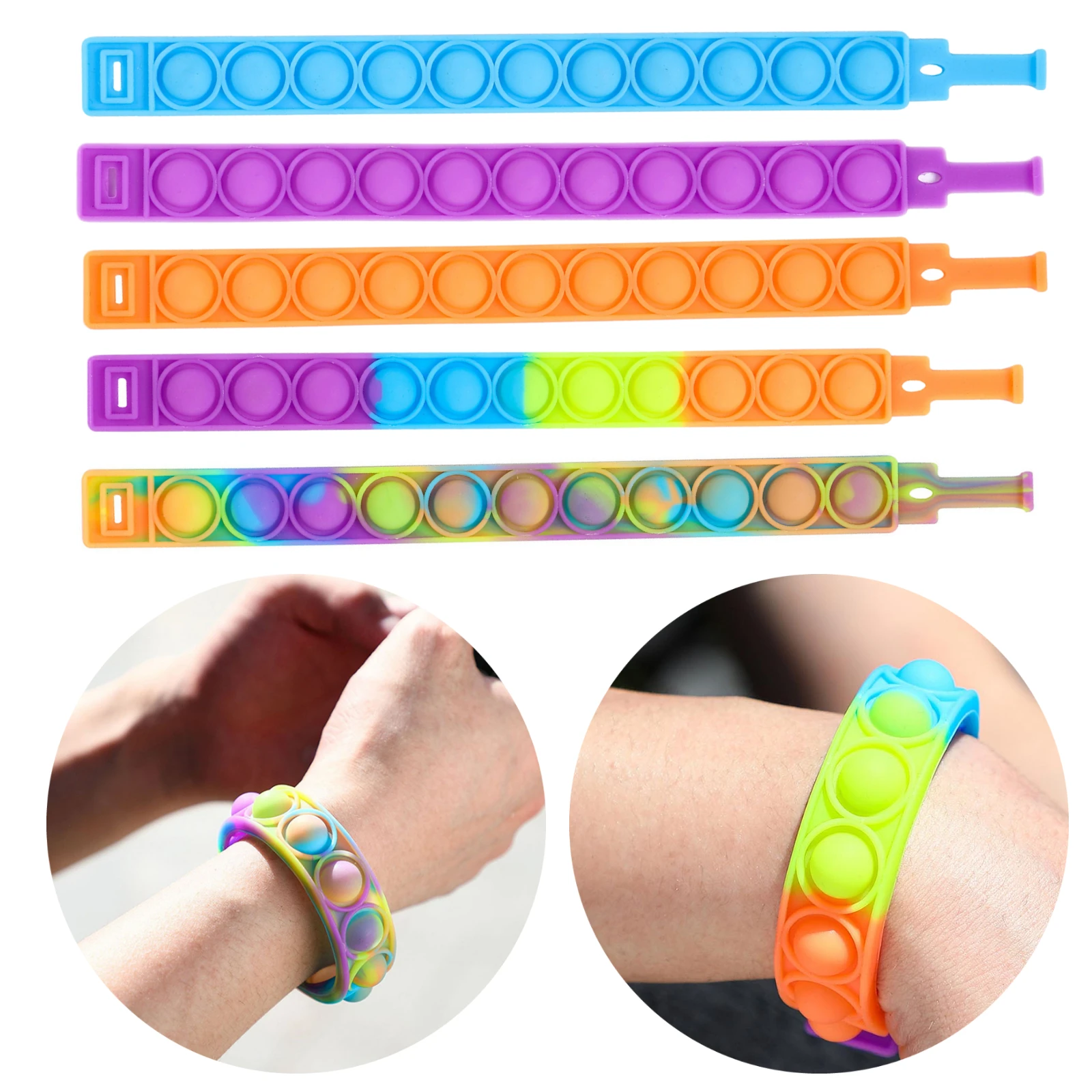 

Decompression Bracelet Press Bubble Photosensitive Color Change Bracelet Puzzle Sensory Toy For Kids Fidget Vent Toys Pops It
