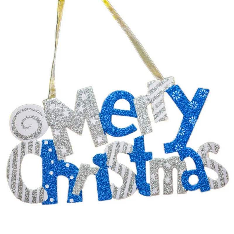 12 дюймов блестящая надпись "веселого Рождества" знак с висячая веревочная для рождественской елки для дверной звонок с дверью для декора