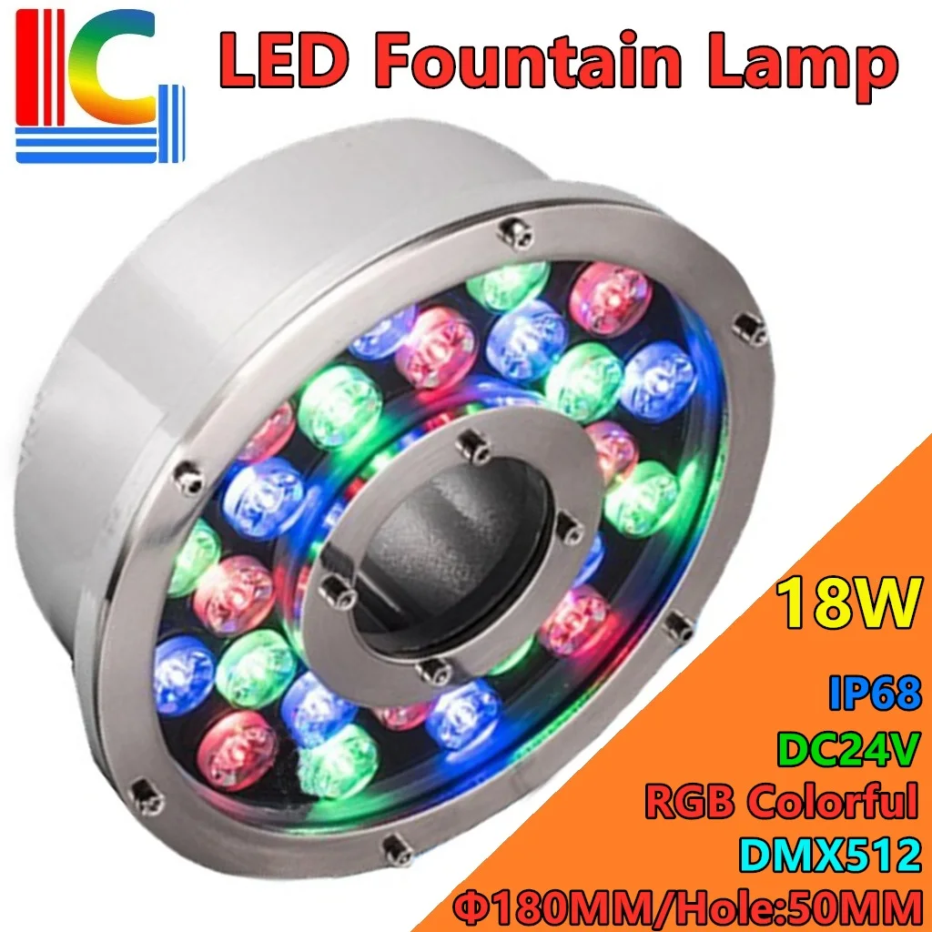 Светодиодная фонтанная лампа Одноцветный подводный светильник для бассейна 12 Вт