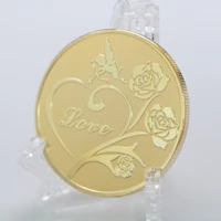 2021 cupid love commemorative coin gold plated coin rose valentines day gift medal collection home decoration challenge coin