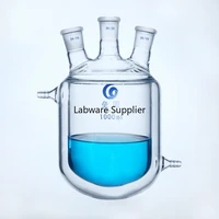 1pc 250 500 1000ml double layer reactor glass jacketed reaction flask
